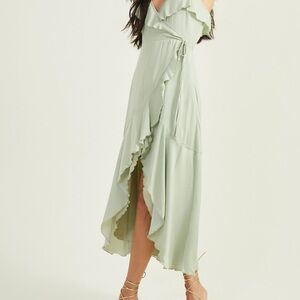 Altar’d State Elegant Mint Green Ruffle Dress